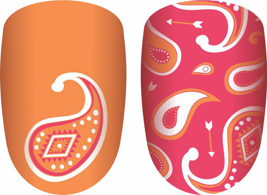 Sherbert Paisley Nail Polish Strips